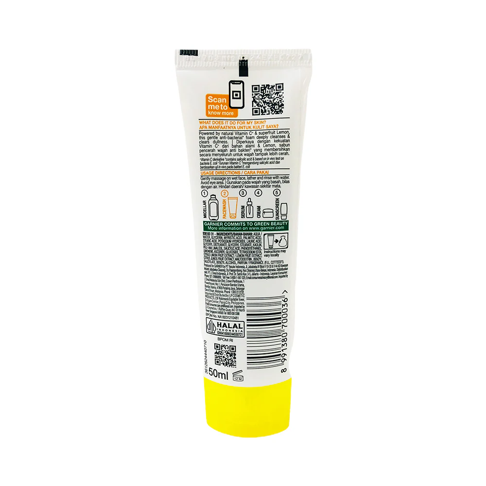 Garnier Bright Complete Vitamin C Facial Foam 50ml - Image 2