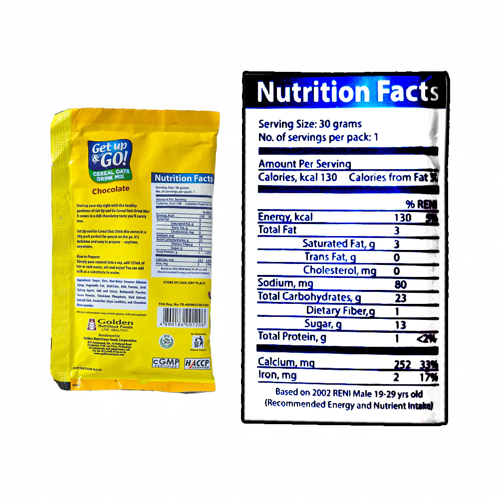 Get Up and Go Cereal Oats Power Drink Chocolate 30g - Image 3