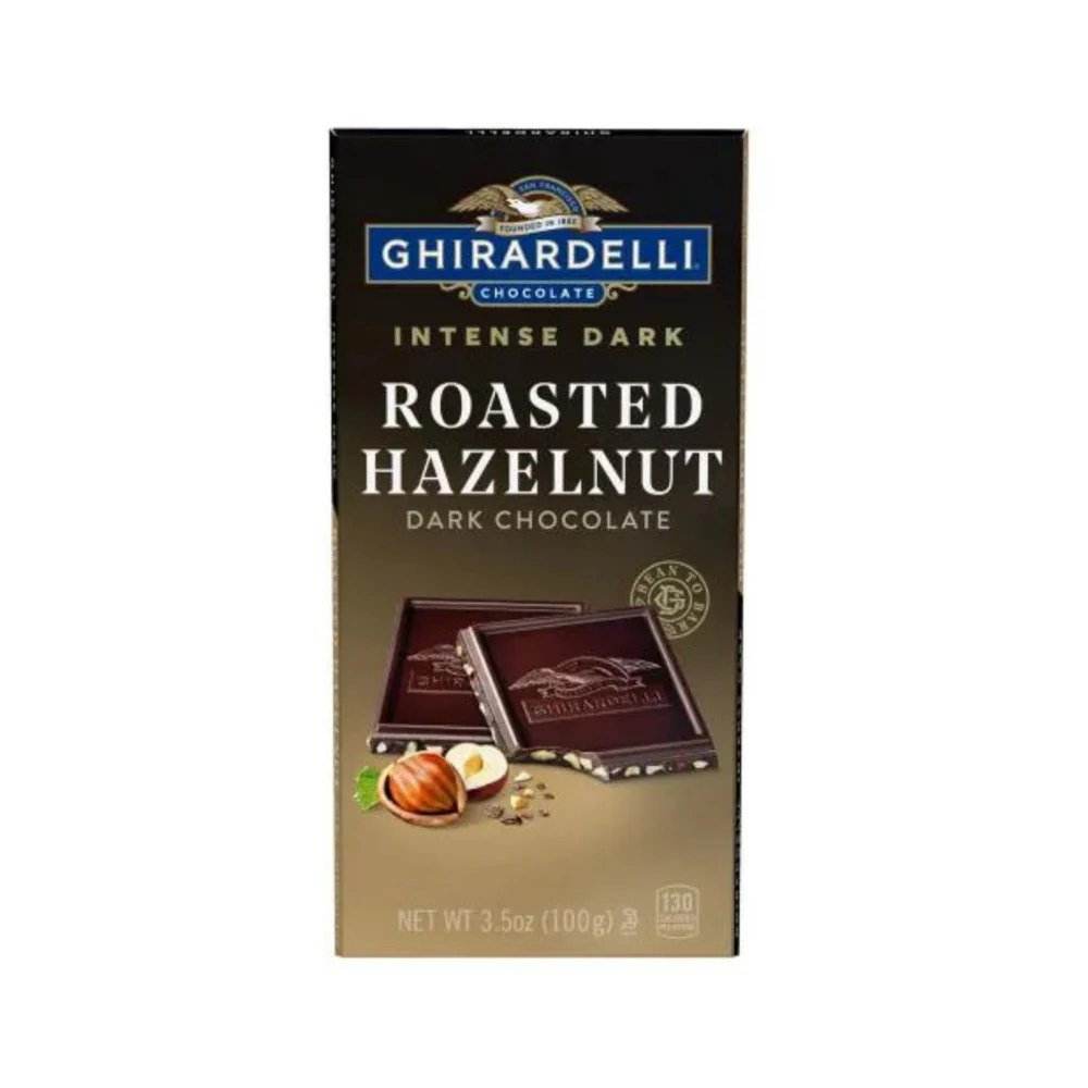 Ghirardelli Roasted Hazelnut Intense Dark Chocolate 100g - Image 2