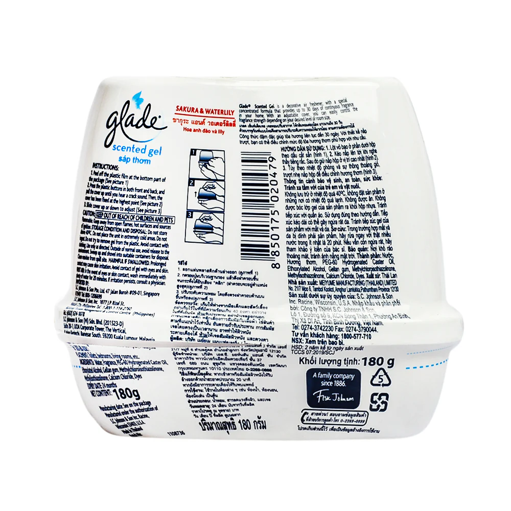 Glade Scented Gel Sakura and Waterlily 180g - Image 2