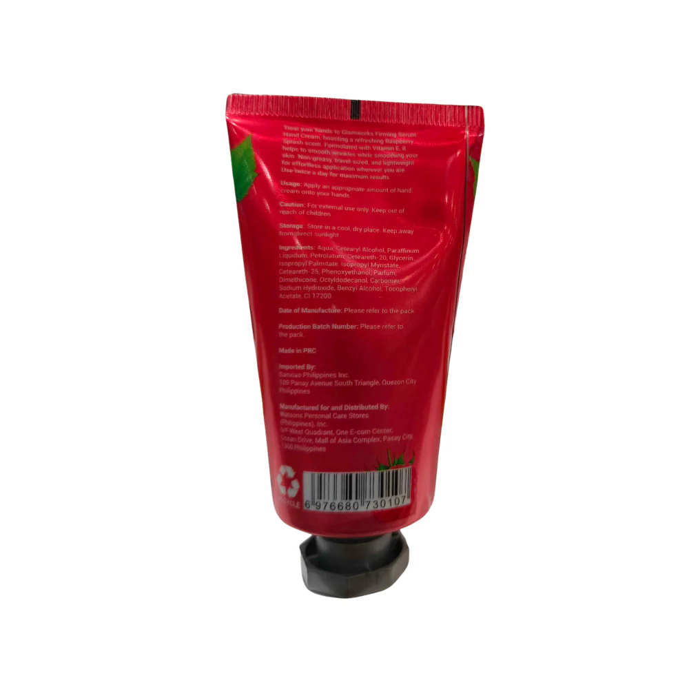 Glam Works Raspberry Splash Firming Serum Hand Cream 40ml - Image 3