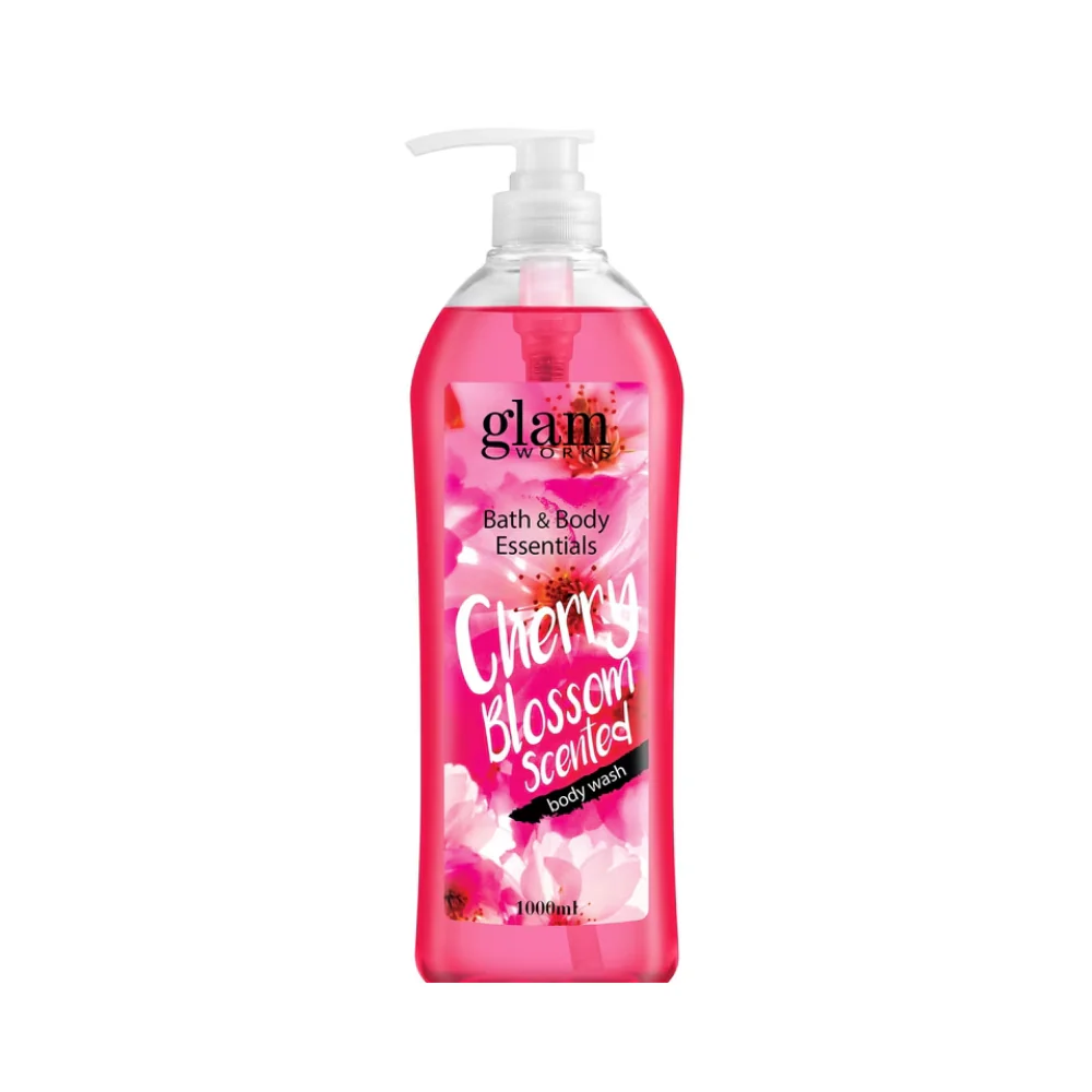 Glamworks Bath And Body Essentials Cherry Blossom Scented Body Wash 1L - Image 2