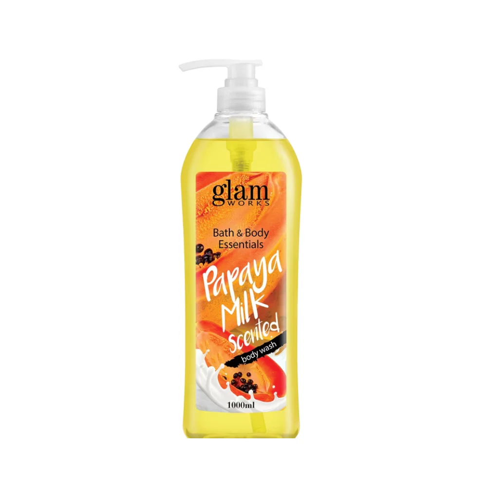 Glamworks Bath And Body Essentials Papaya Milk Scented Body Wash 1L - Image 2