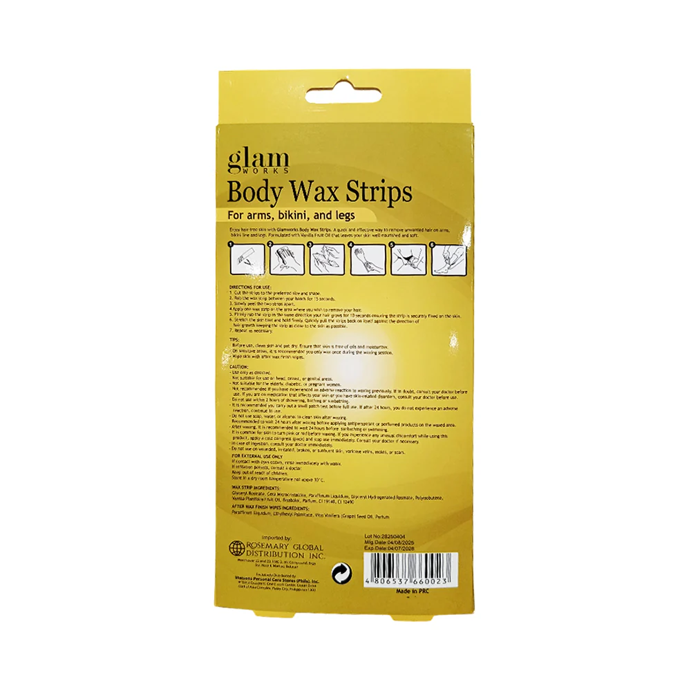 Glamworks Body Wax Strips 12's - Image 3