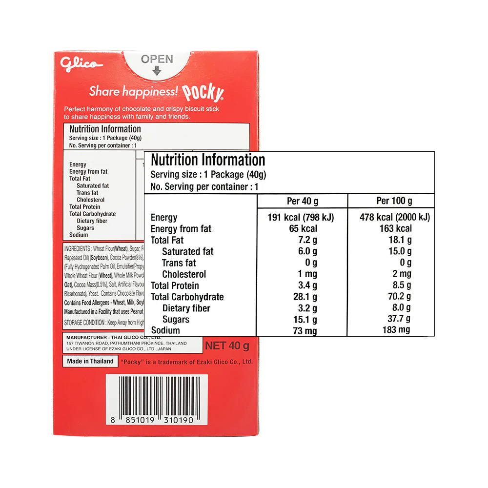 Glico Pocky Biscuit Stick Chocolate 40g - Image 2