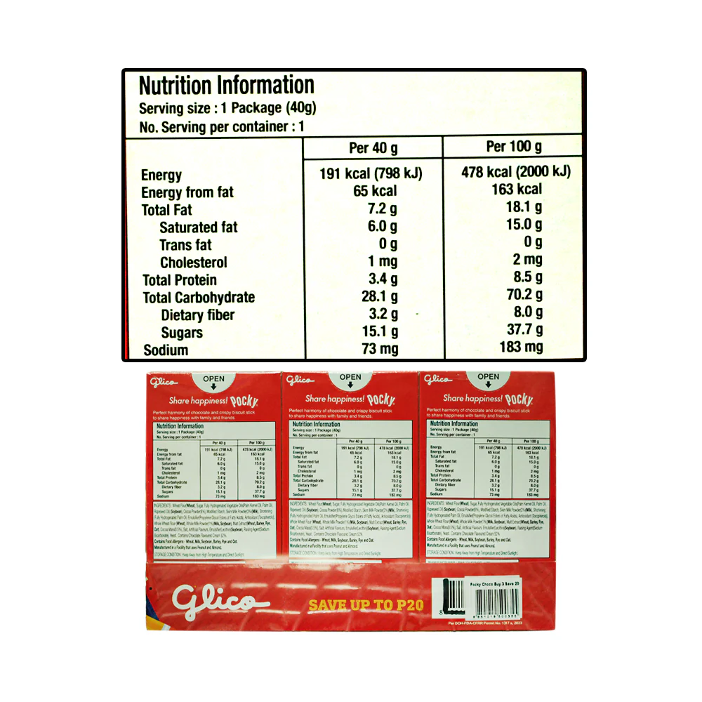 Glico Pocky Chocolate 40g x 3's - Image 2