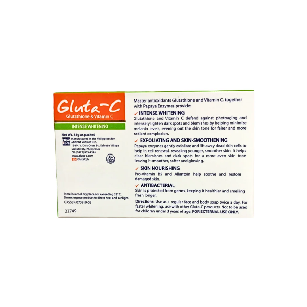 Gluta-C Intense Whitening Soap With Papaya Enzymes 55g - Image 2