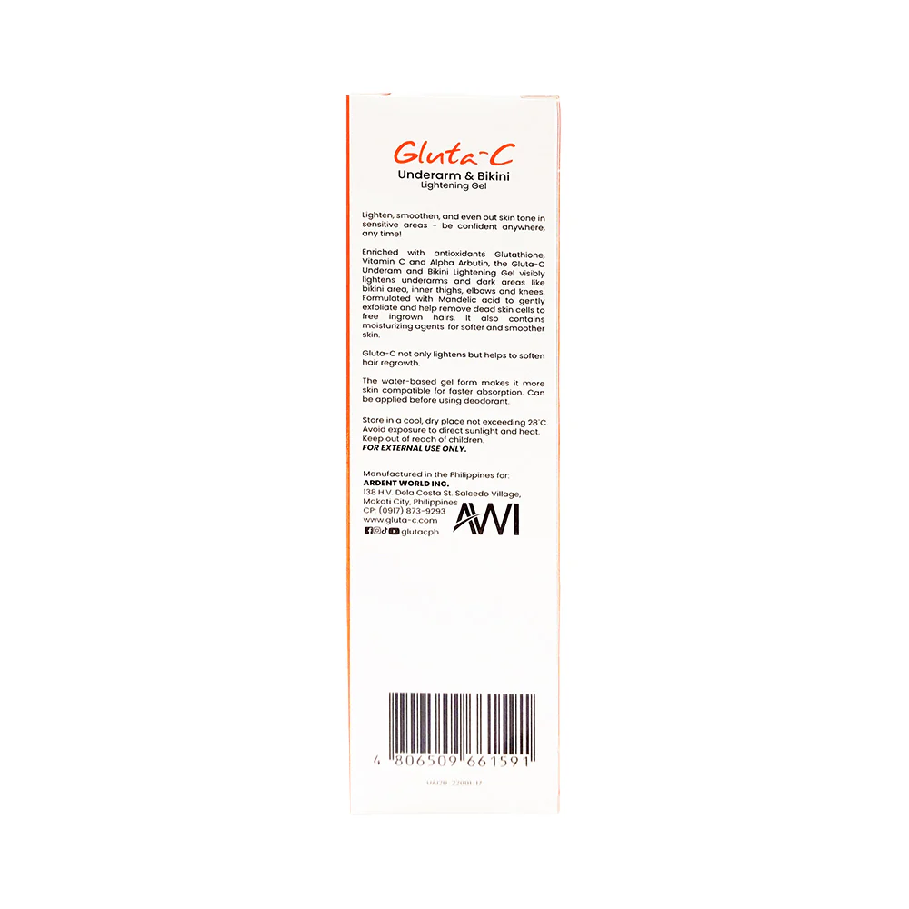 Gluta-C Underarm And Bikini Skin Whitening Gel 20ml - Image 2