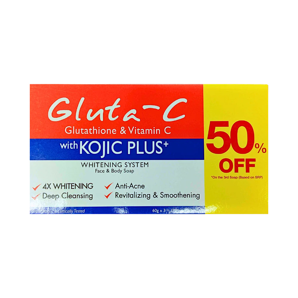 Gluta-C With Kojic Plus+ Face And Body Soap 60g x 3's - Image 2