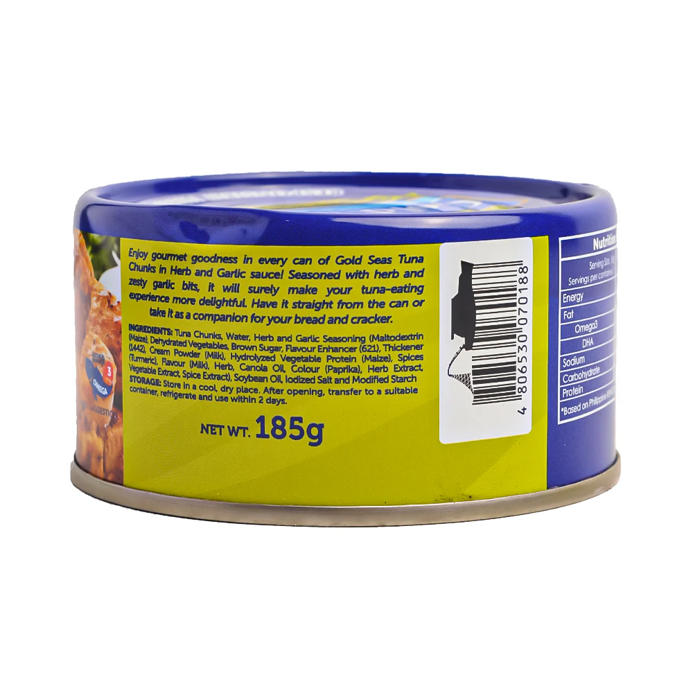 Gold Seas Tuna Chunks In Herb And Garlic 185g - Image 2