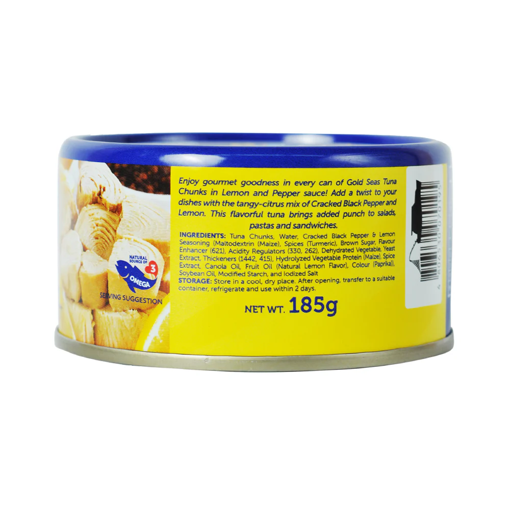 Gold Seas Tuna Chunks In Lemon And Pepper 185g - Image 2