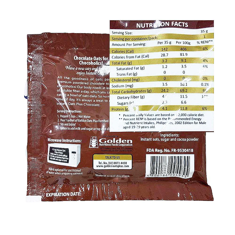 Golden Instant Oats Plus Chocolate 35g - Image 2