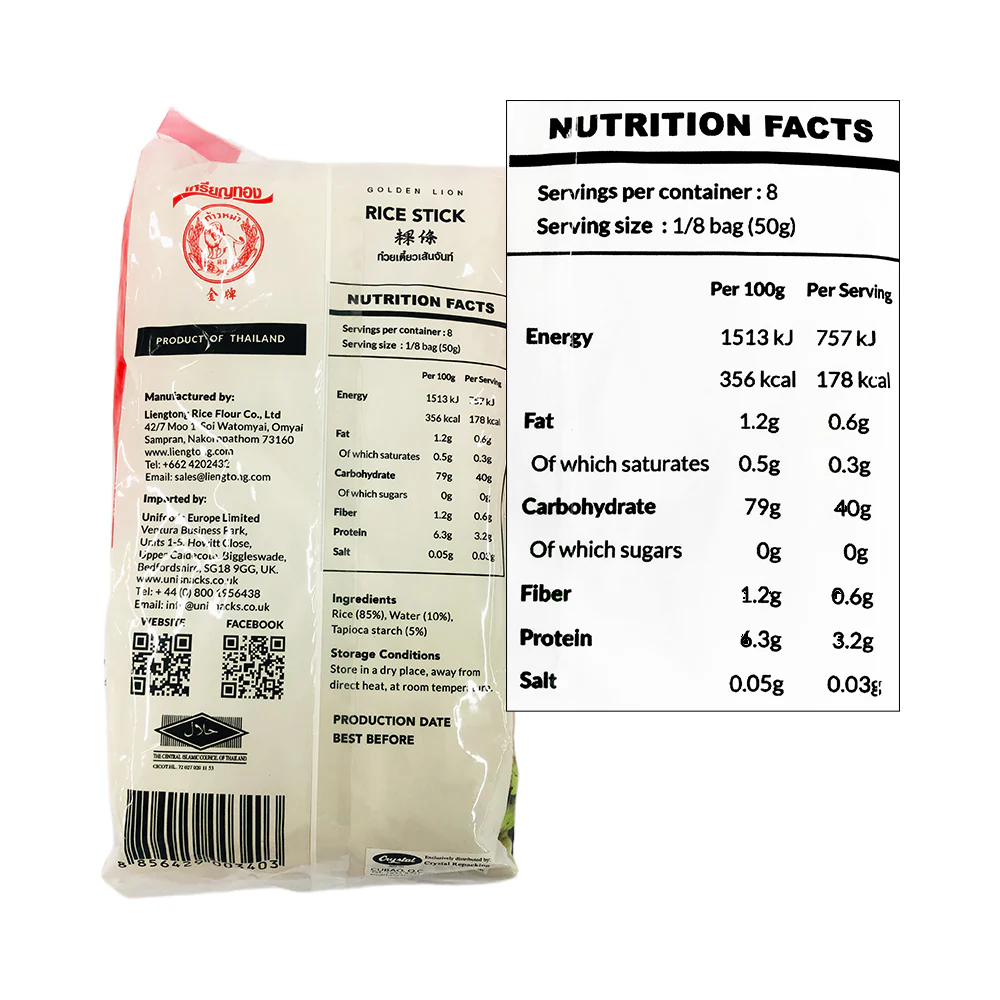 Golden Lion Rice Stick Noodles 5mm 400g - Image 2