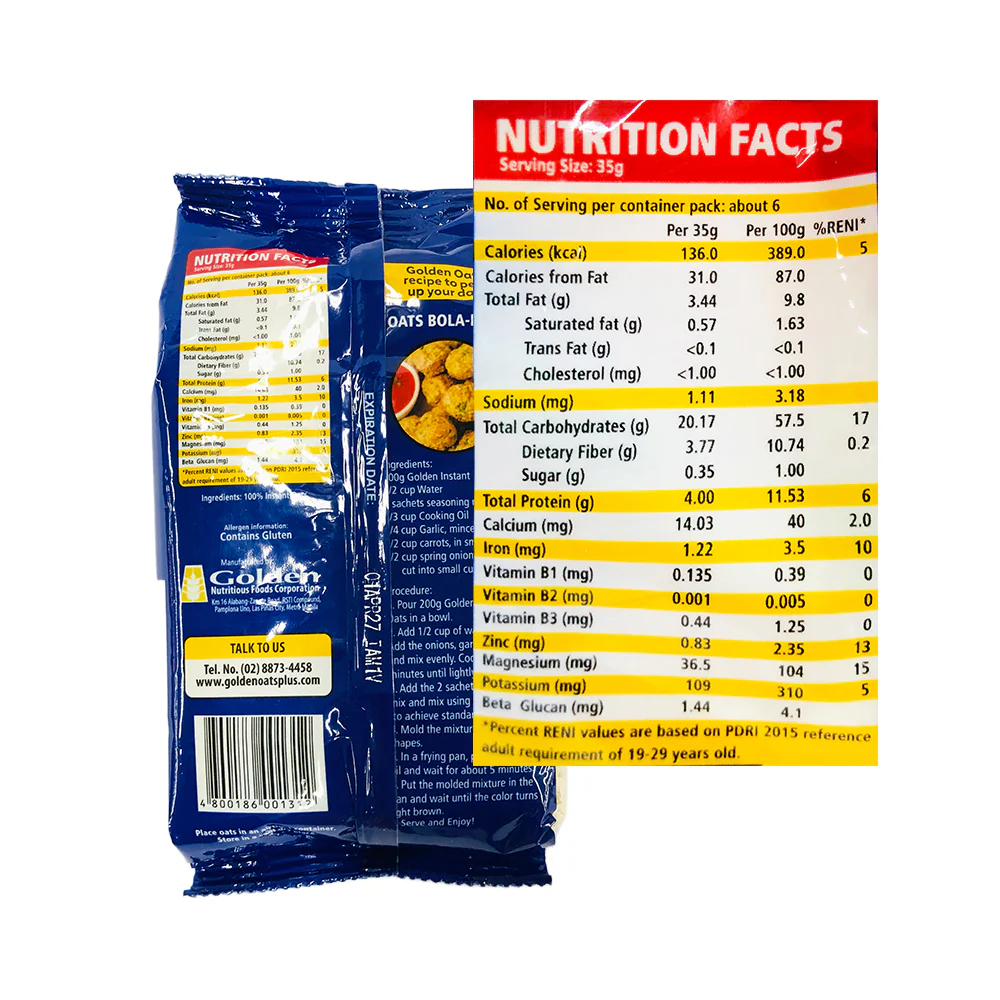 Golden Oats Instant Oatmeal 200g - Image 2