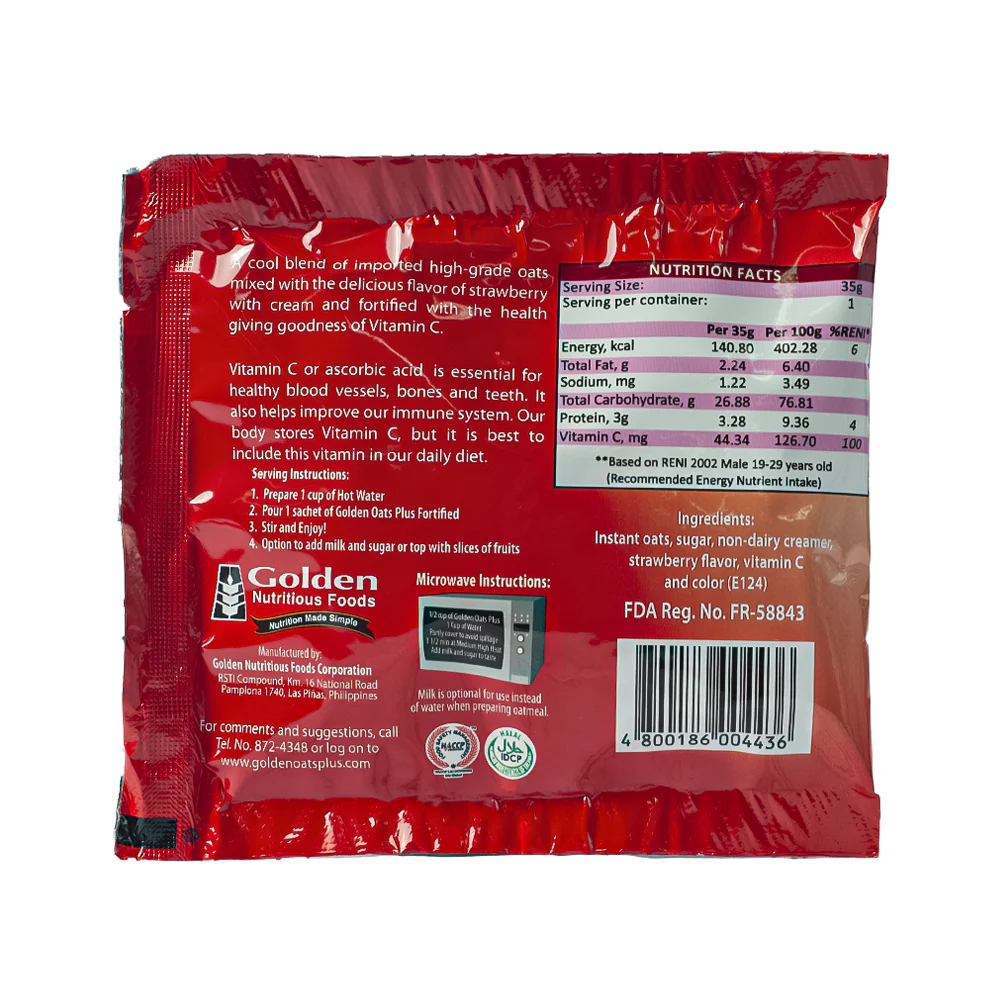 Golden Oats Plus Fortified Strawberry Flavor With Cream 35g - Image 2