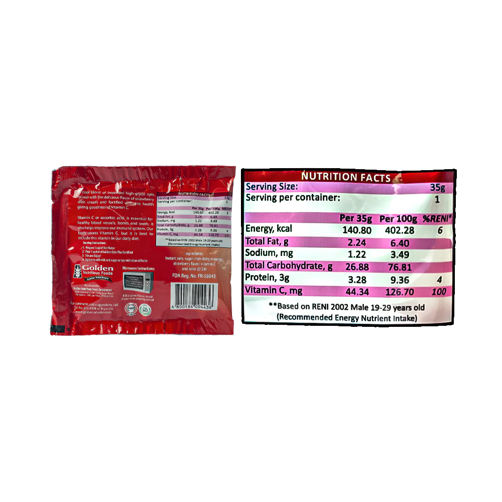 Golden Oats Plus Fortified Strawberry Flavor With Cream 35g - Image 3