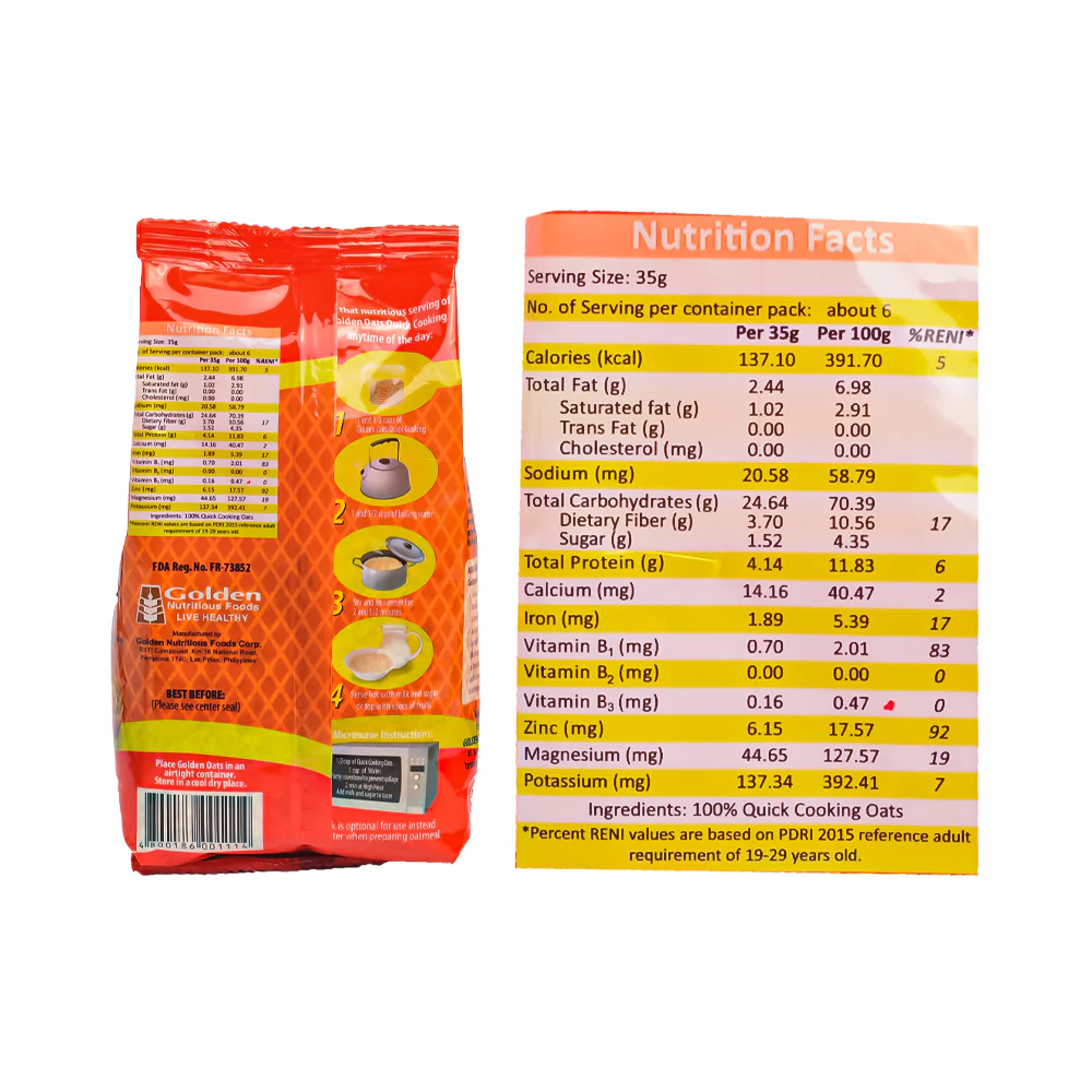 Golden Quick Cooking Oats 200g - Image 3