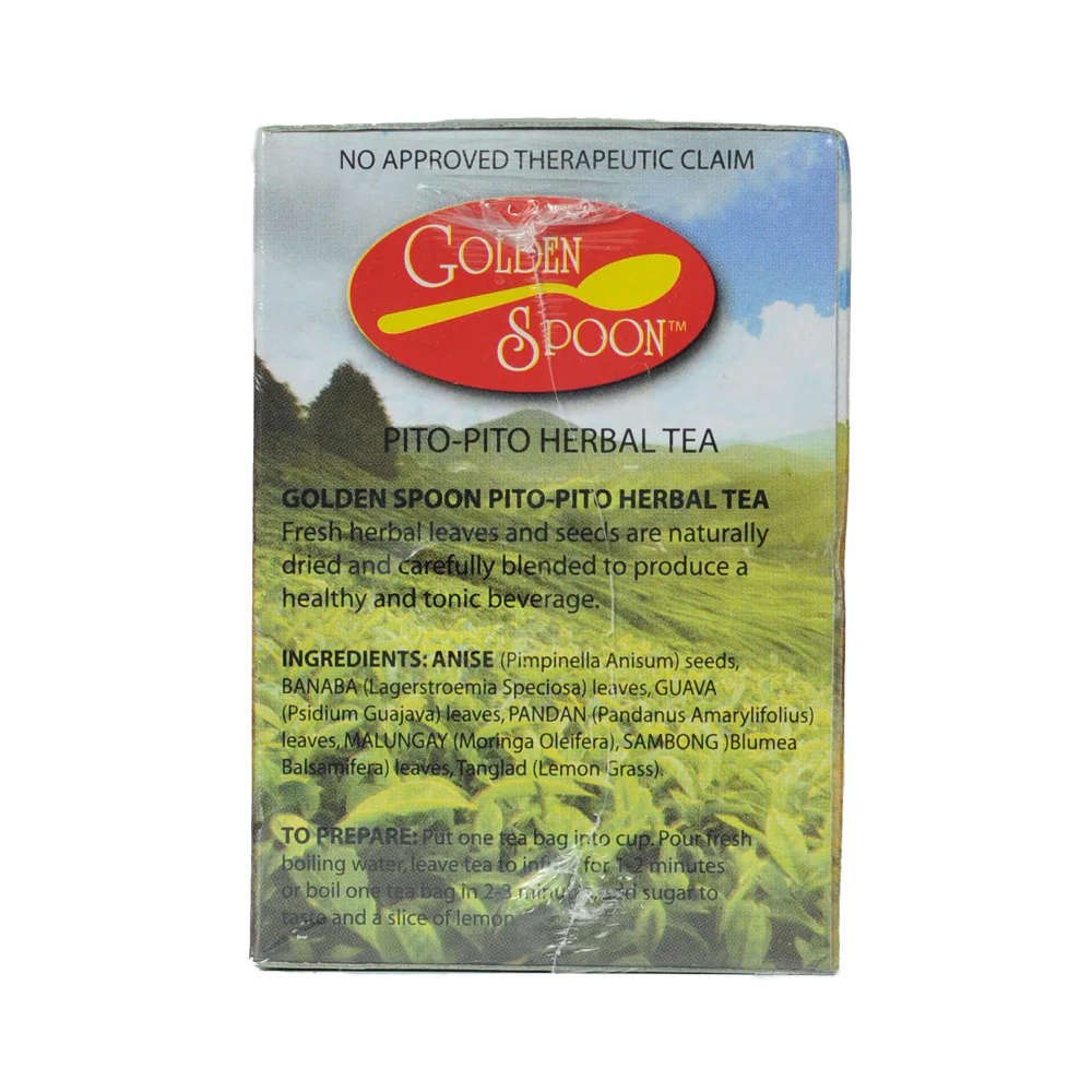Golden Spoon Herbal Tea Drink Pito-Pito 2g x 12 Tea Bags - Image 2