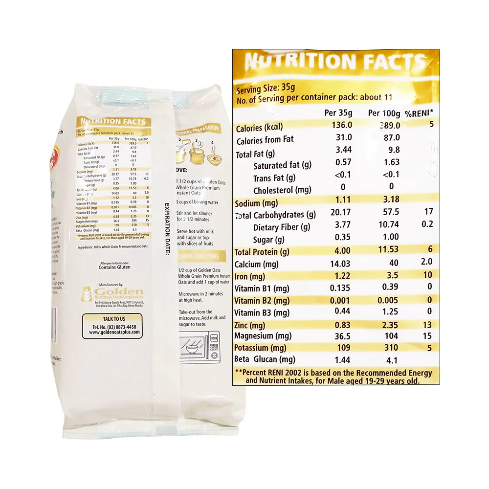 Golden Whole Grain Oats 400g - Image 2