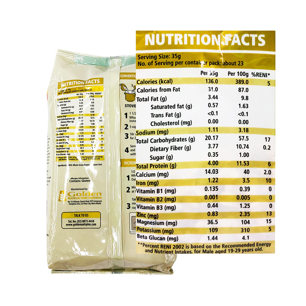 Golden Whole Grain Oats 800g - Image 2