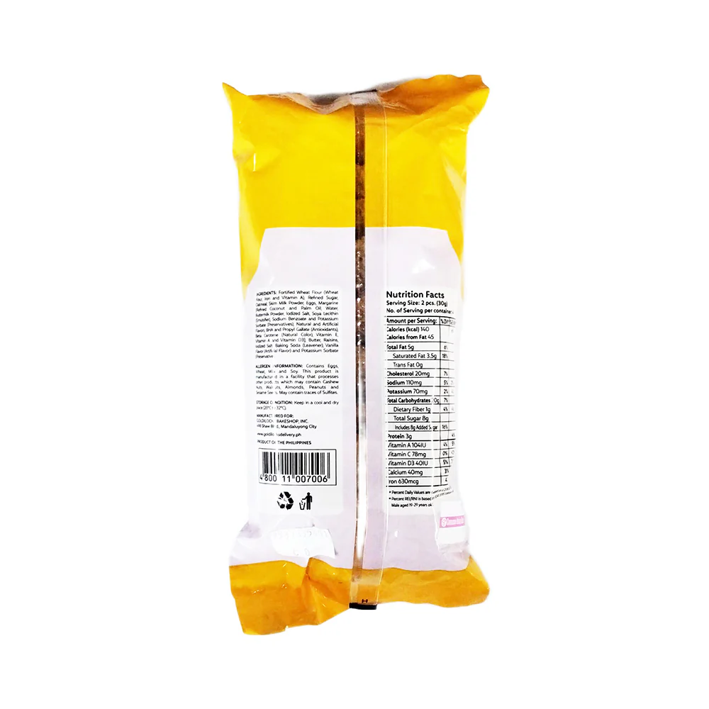 Goldilocks Cookies Raisin Oatmeal 120g - Image 3