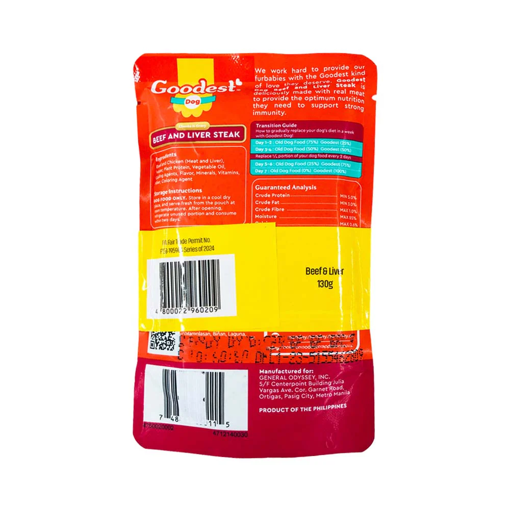 Goodest Dog Beef & Liver Steak 130g 2's - Image 2