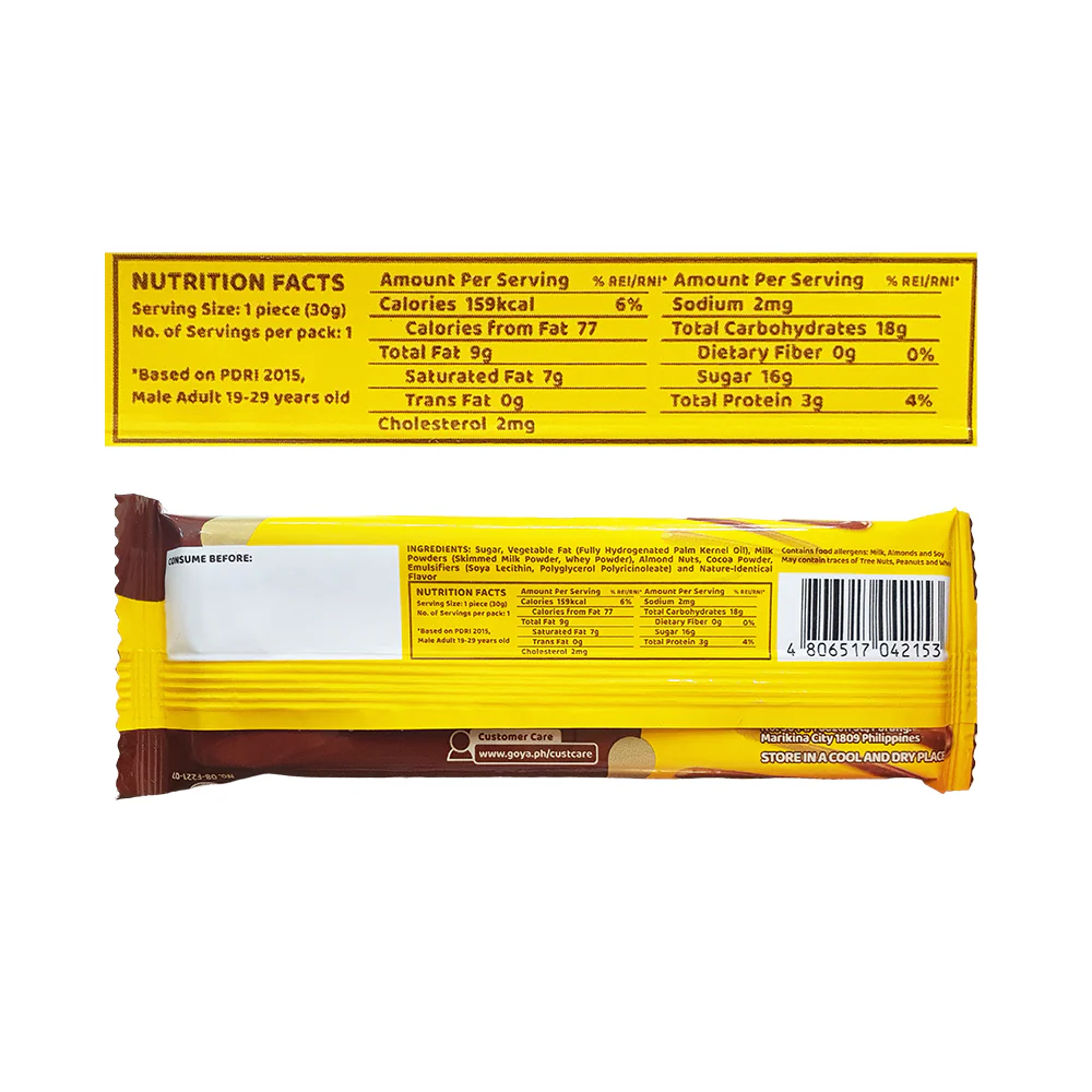 Goya Bar Milk Chocolate Almonds 30g - Image 3