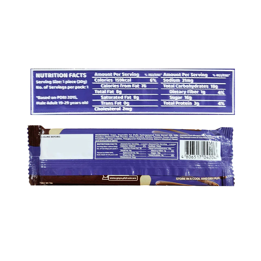 Goya Bar Milk Chocolate Raisin And Nuts 30g - Image 2