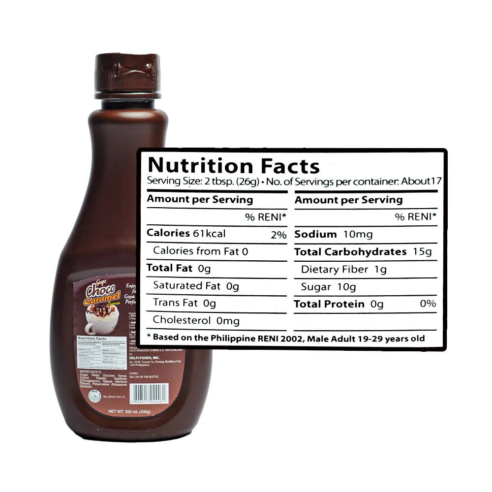 Goya Choco Caramel Syrup 350ml - Image 2