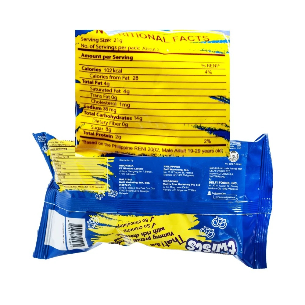 Goya Choco Pretzels Twists Cream White Chocolate 43g - Image 2