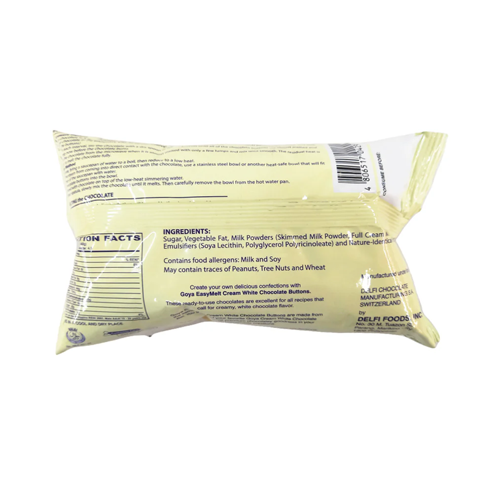 Goya Easy Melt Cream White Chocolate Buttons 180g - Image 2