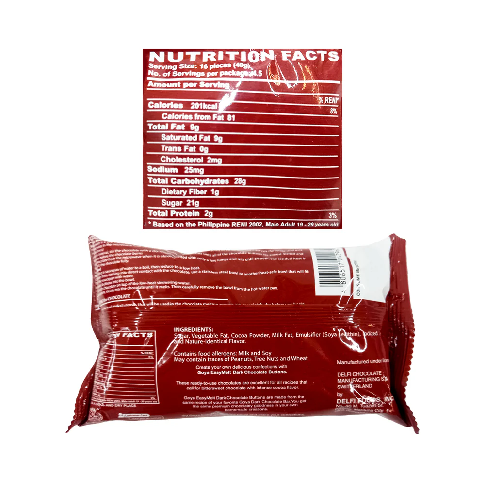 Goya Easy Melt Dark Chocolate Buttons 180g - Image 2