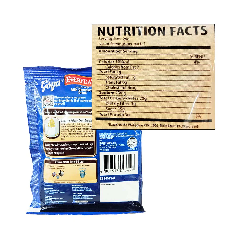 Goya Everyday Instant Powdered Milk Chocolate Drink 26g - Image 2