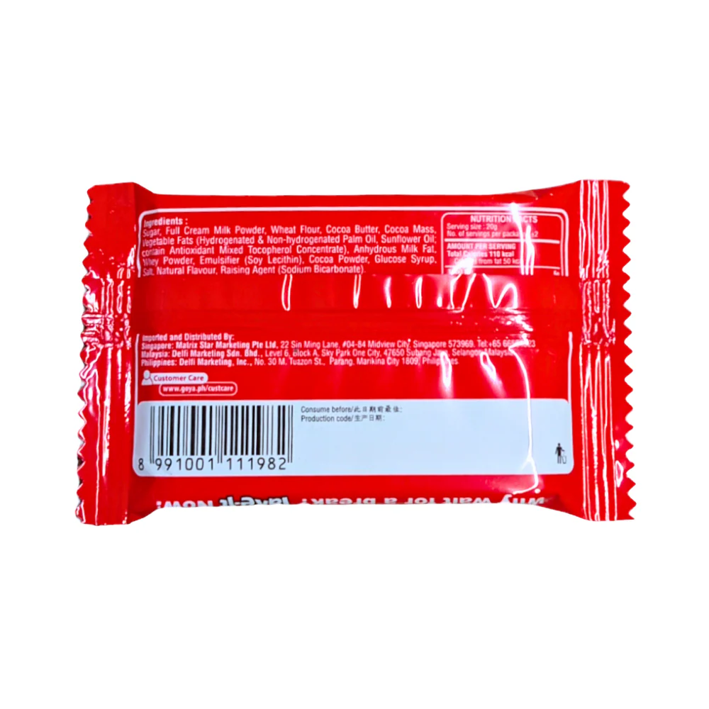 Goya Take-It Wafer Milk Chocolate 4 Fingers 35g - Image 2
