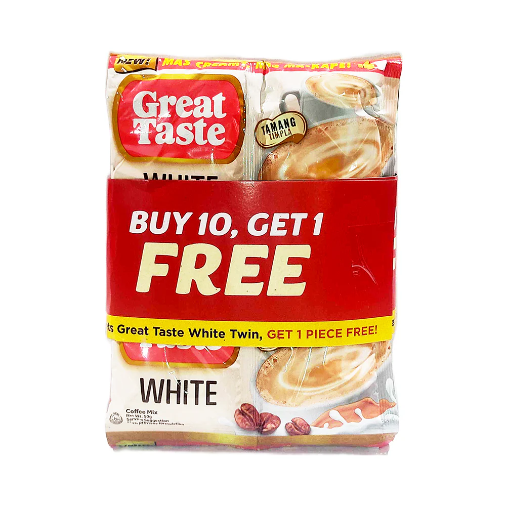 Great Taste 3in1 White Twin Pack 50g 10's + 1