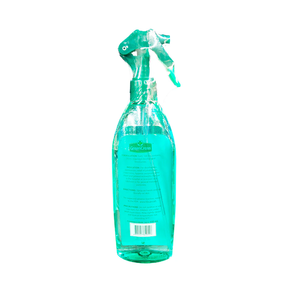 Green Cross 70% Isopropyl Alcohol With Moisturizer Spray 300ml - Image 2