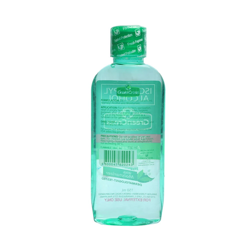Green Cross 70% Isopropyl Alcohol With Moisturizer 150ml - Image 2