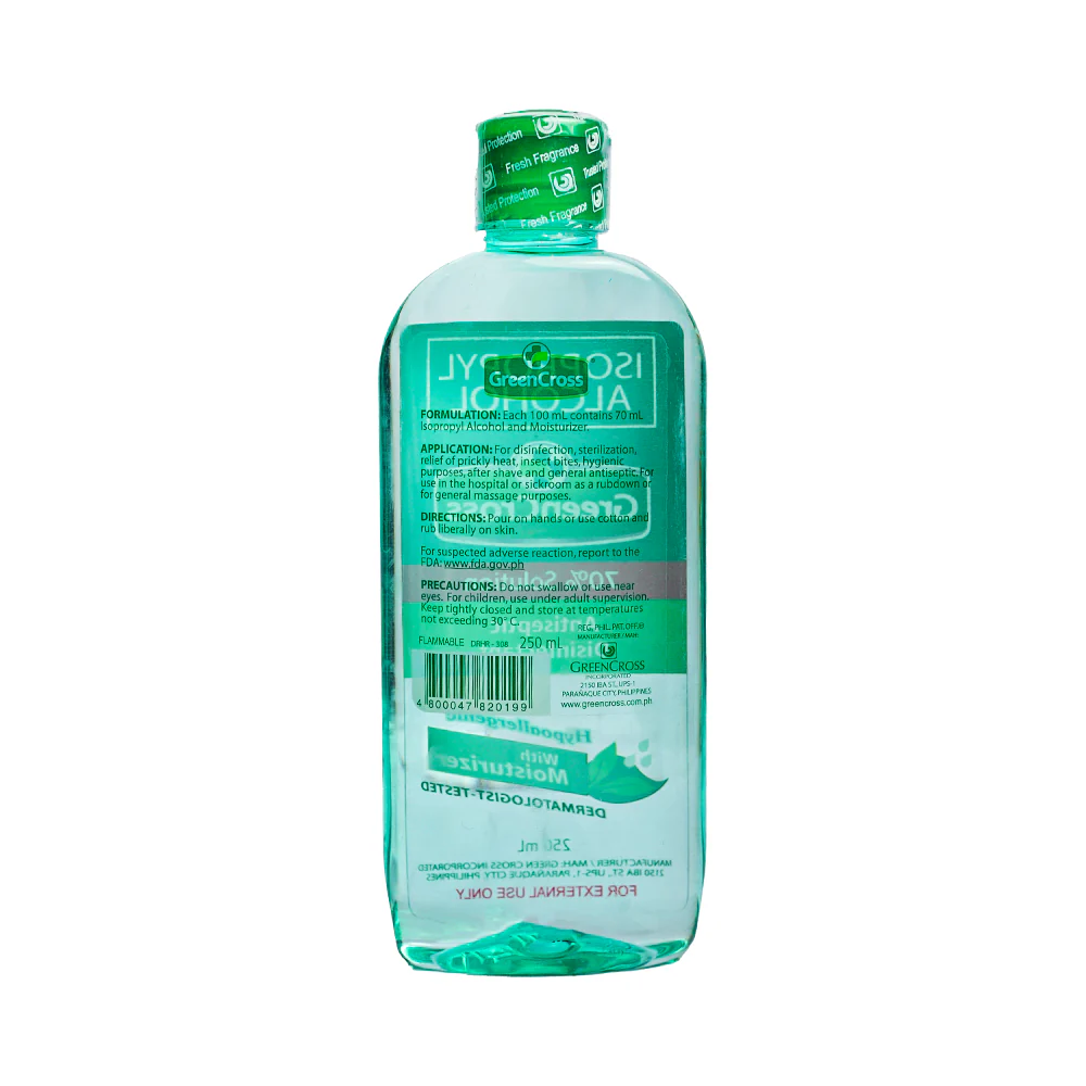 Green Cross 70% Isopropyl Alcohol With Moisturizer 250ml - Image 2