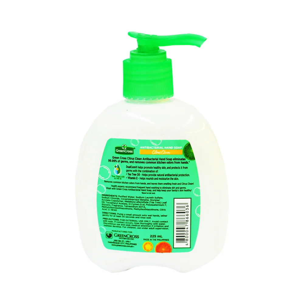 Green Cross Antibacterial Hand Soap Citrus Clean With Pump - Image 4