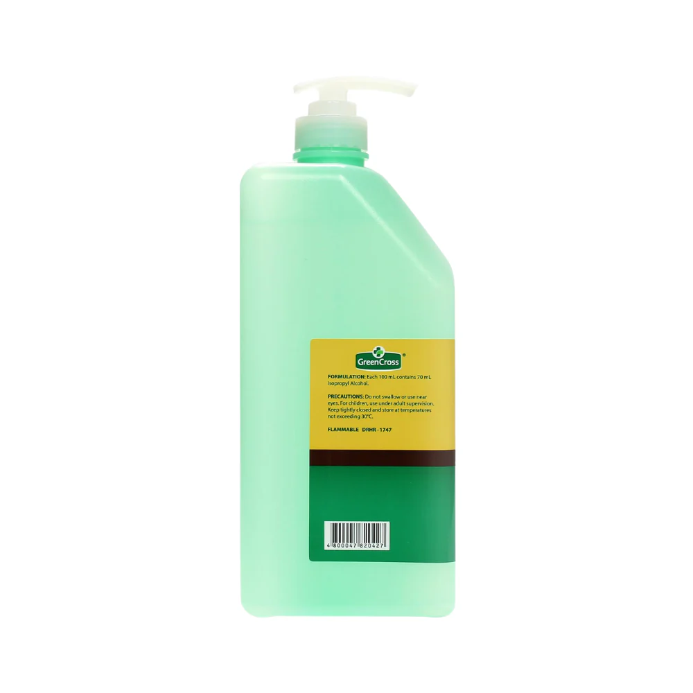 Green Cross Isopropyl Alcohol 70% Solution Regular Pump 1000ml - Image 2