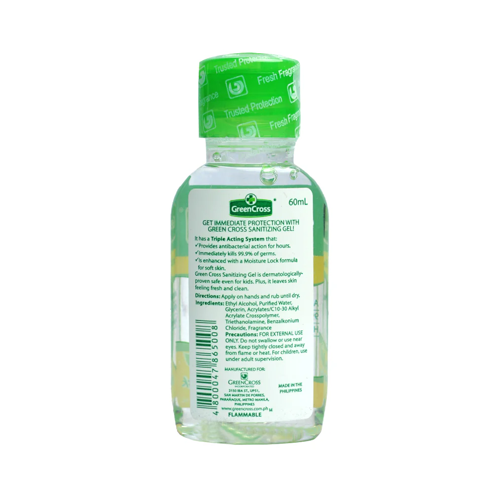 Green Cross Sanitizing Gel With Moisture Lock 60ml - Image 2