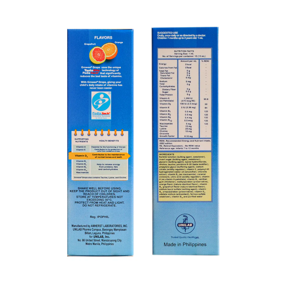 Growee Vitamins with Chlorella Drops 15ml - Image 2