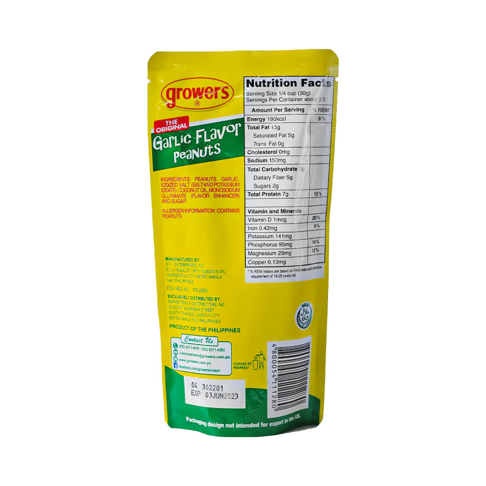 Growers Peanut Garlic Flavor 80g - Image 2