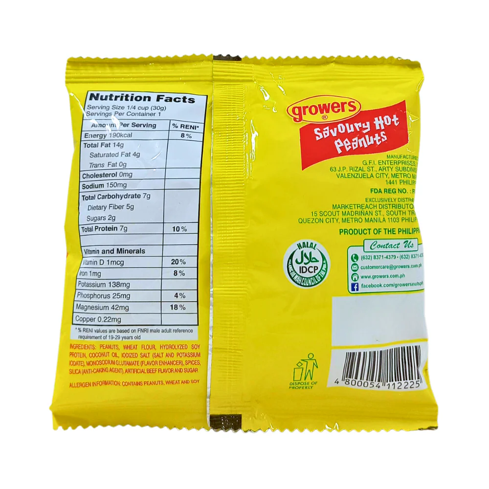 Growers Savoury Hot Peanuts 30g - Image 2