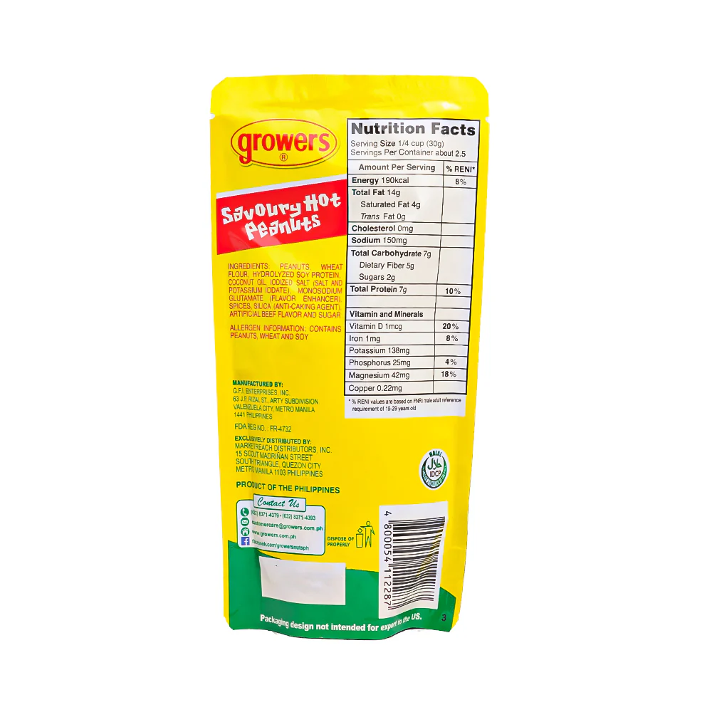 Growers Savoury Hot Peanuts 80g - Image 2
