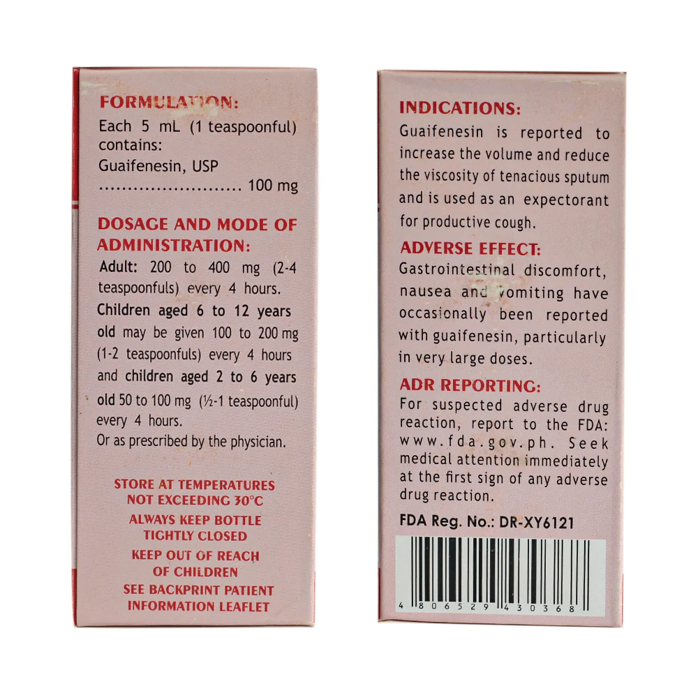 Guaifenesin 100mg/5ml Syrup 60ml - Image 2