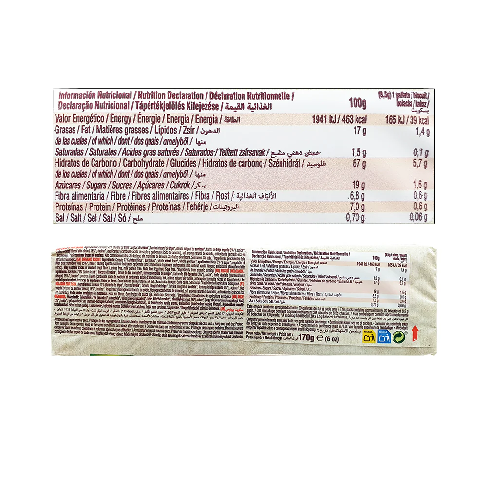 Gullon Bio Organic 4 Cereals With Spelt 170g - Image 2