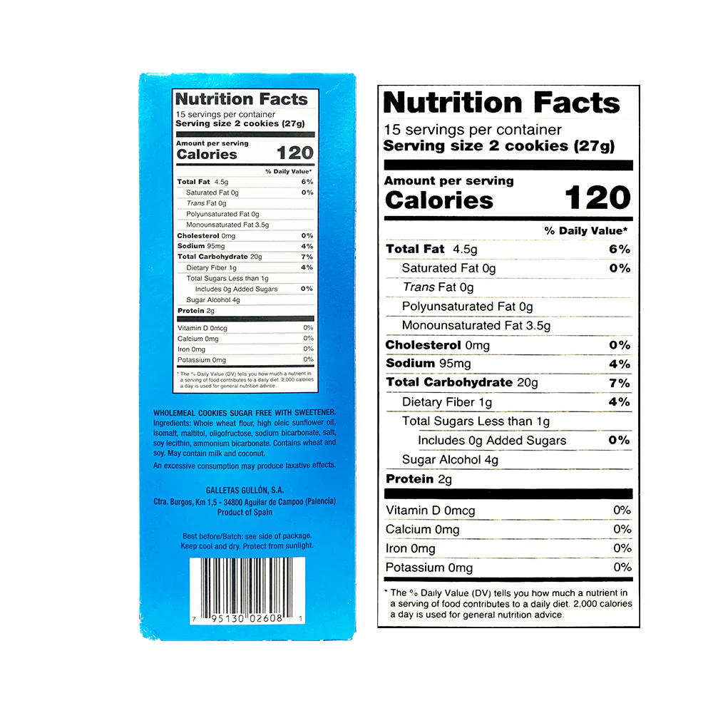 Gullon Sugar Free Digestive Cookies 400g - Image 2