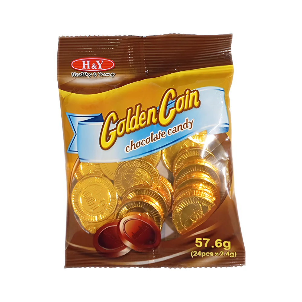 H &Y Golden Coin Chocolate Candy 24's