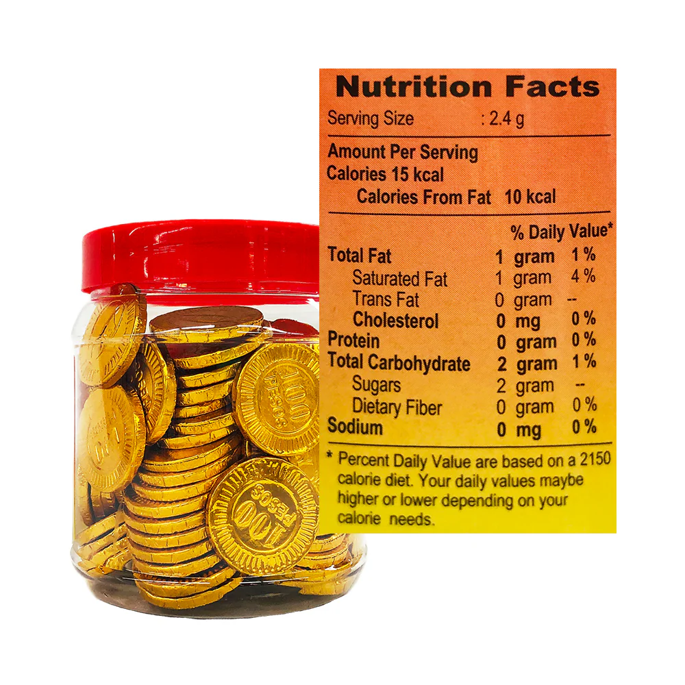 H&Y Gold Coin Chocolate Jar 300g - Image 2